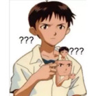 Shinji Ikari con una taza