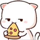 Kawaii comiendo pizza