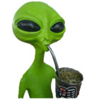 Alienígena tomando un mate