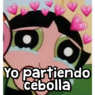 Yo partiendo cebolla