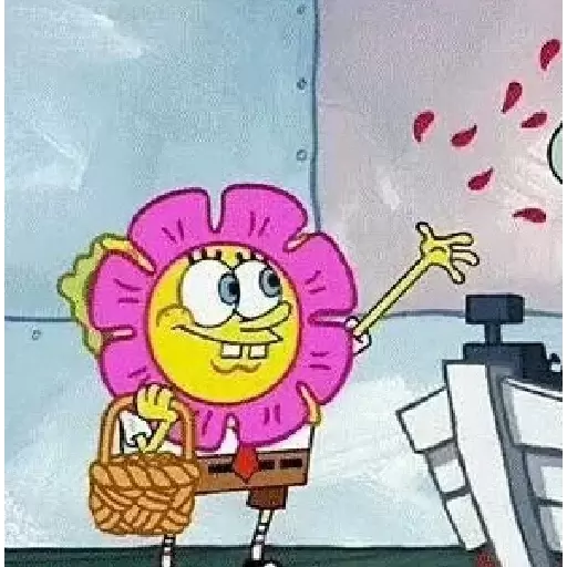 Bob Esponja Con Flores Literal Ando Como Bob Esponja Con Flores En La