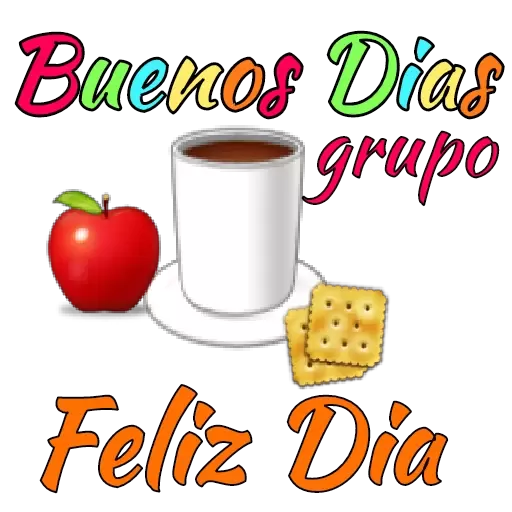 Buenos días grupo, feliz día Sticker de WhatsApp DescargarStickers