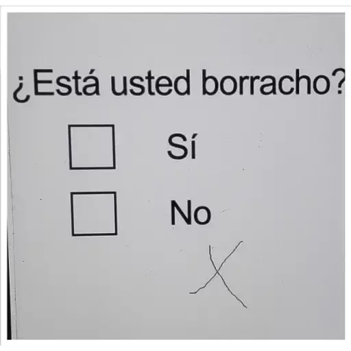 ¿Está usted borracho? Si o No Sticker de WhatsApp DescargarStickers