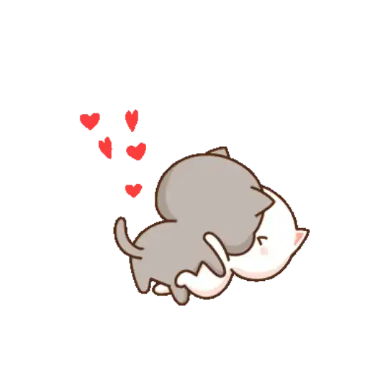 Amor de gatos kawaii Sticker de WhatsApp DescargarStickers