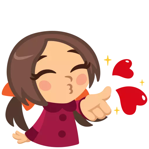 Beso al aire pegatina Sticker de WhatsApp DescargarStickers