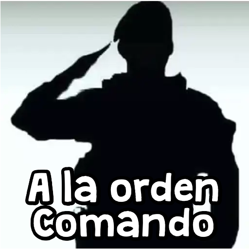 A la orden Comando Sticker de WhatsApp DescargarStickers